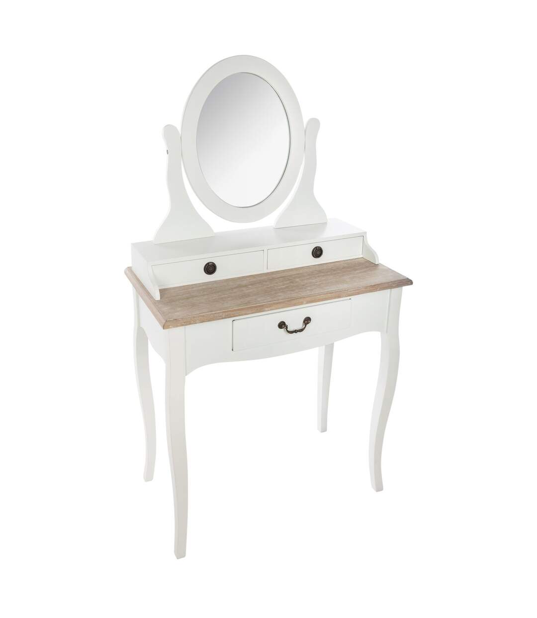 Coiffeuse design bois Chrysa - L. 74 x H. 135 cm - Blanc-1