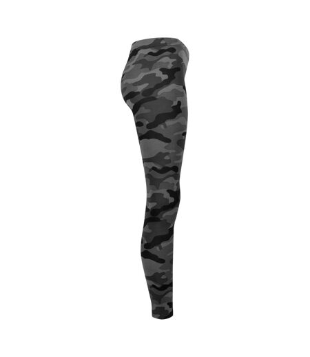 Legging Motif/style Camouflage Femme Noir Gris Gris Clair Urban Classics