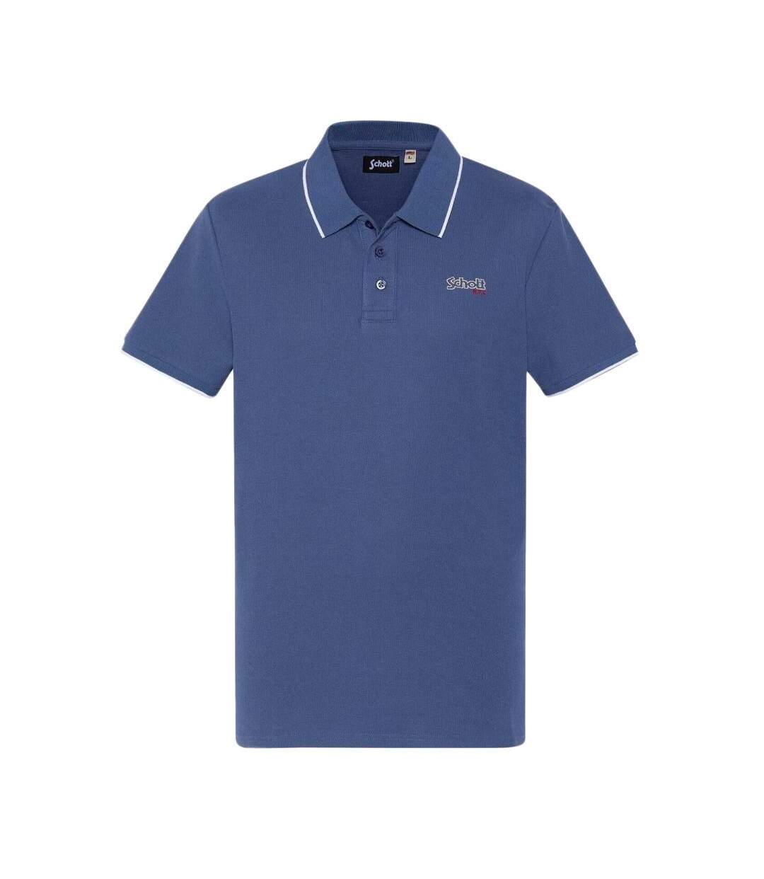 Polo Bleu Homme Schott PAUL - L