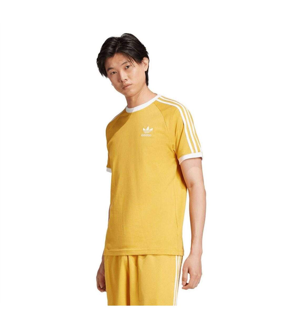 T-shirt Motif/style 3 Rayures Classics Homme Jaune Adidas-4