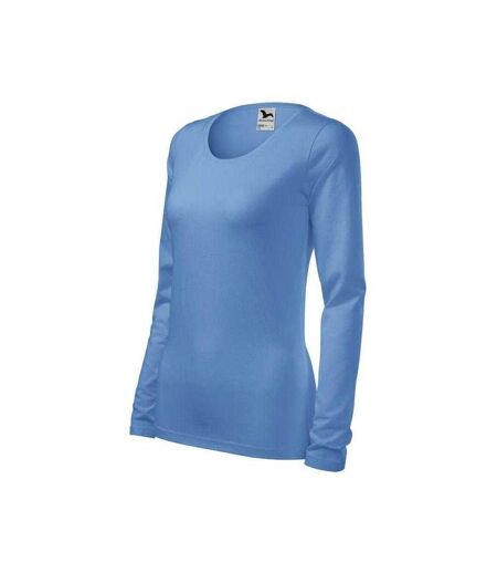 T-shirt Manches Longues Femme Bleu Clair Malfini