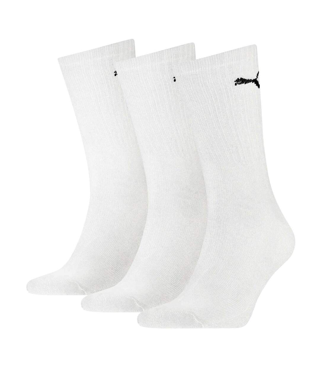 Pack of 3  Unisex adult crew sports socks  white Puma