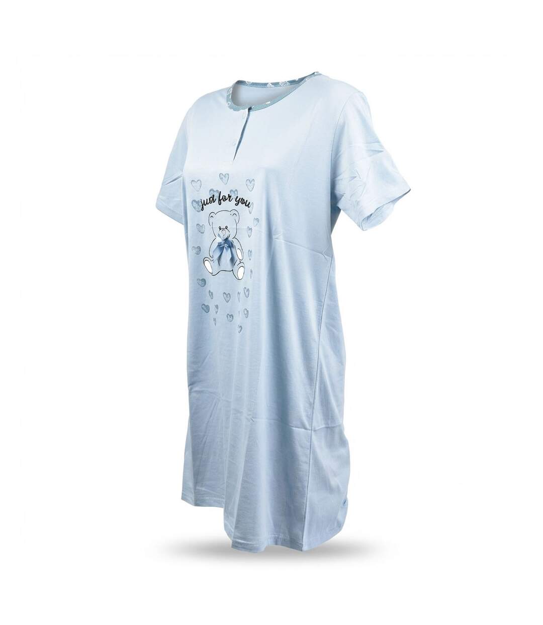 OZABI Chemise de Nuit Femme Microfibre Manches Courtes-1