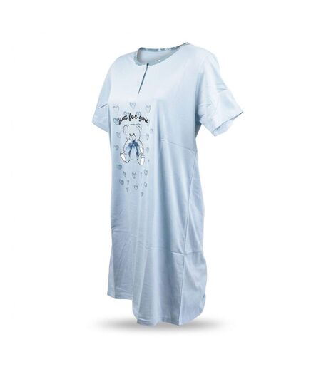 OZABI Chemise de Nuit Femme Microfibre Manches Courtes