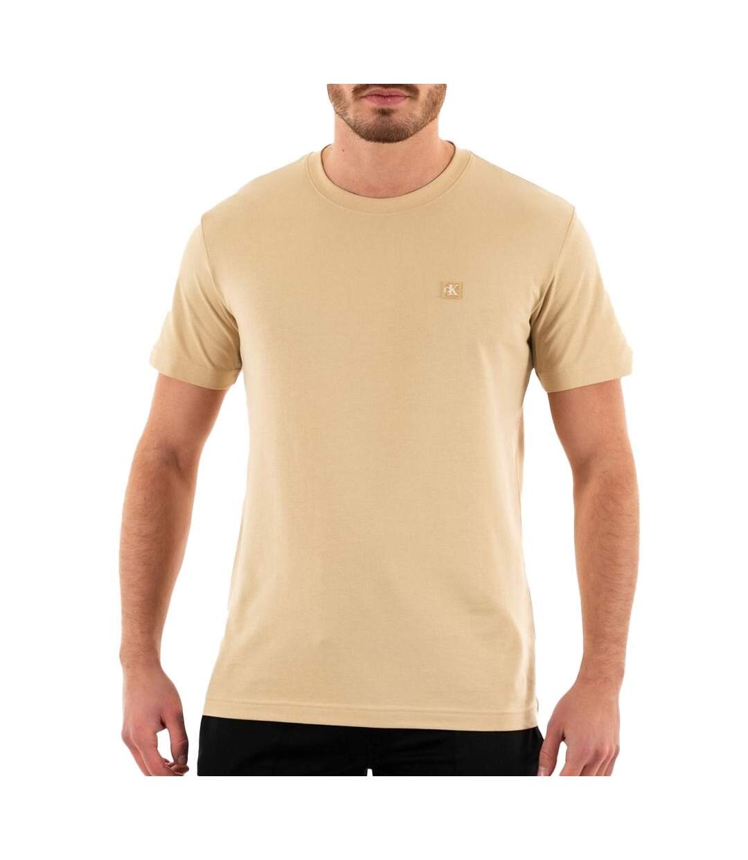 T-shirt Beige Homme Calvin Klein Jeans  Embro Badge - XS