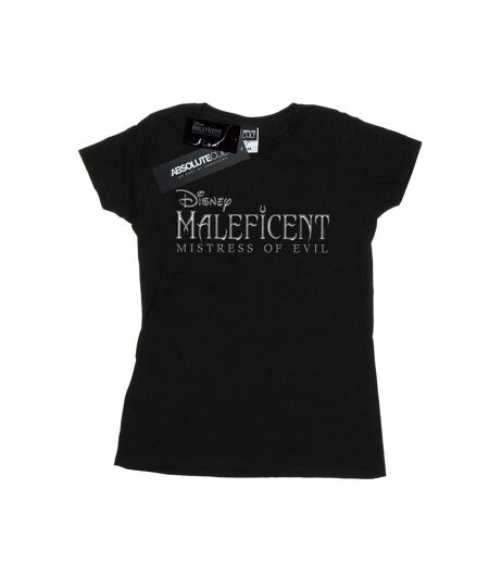 Disney T-shirt en coton avec logo Femmes/Dames Maleficent Mistress Of Evil (Noir) - UTBI30677