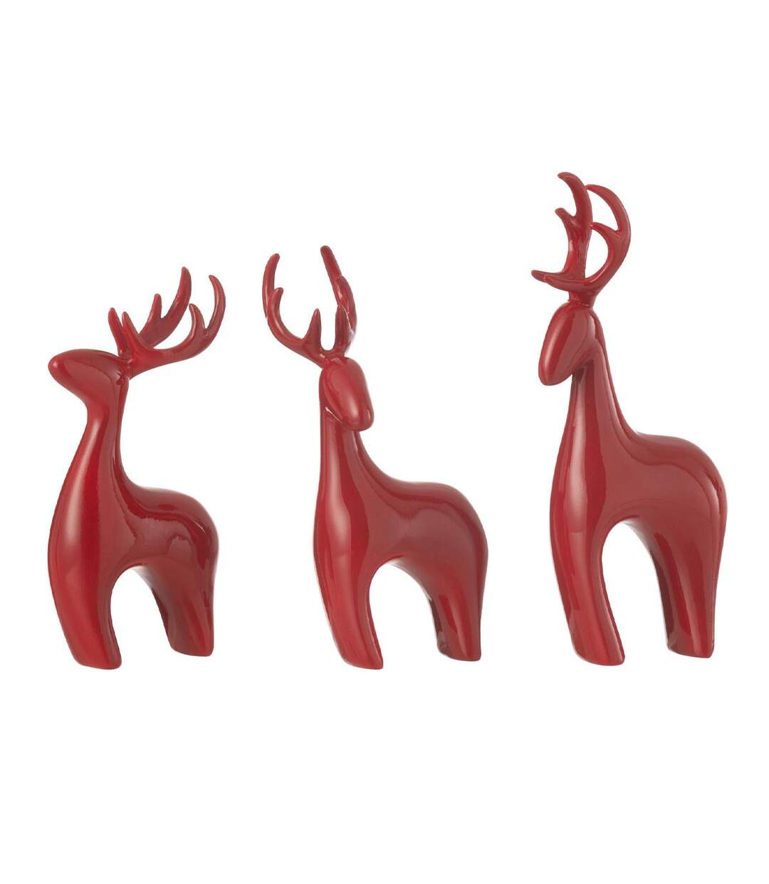 Lot de 3 Rennes Déco Electro 16cm Rouge-1
