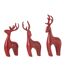 Lot de 3 Rennes Déco Electro 16cm Rouge-1