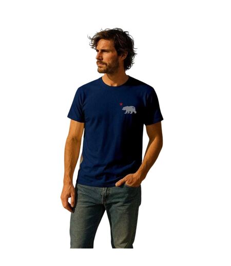 Mens Cali Crew Neck T-shirt Navy Blue Republic Of California