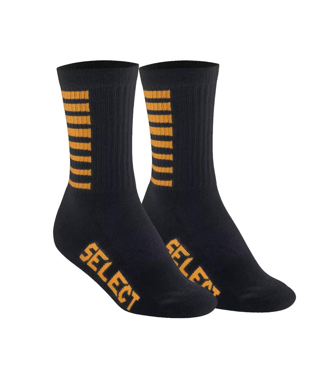X1 paire de chaussettes noir/orange mixte select sports basic-1