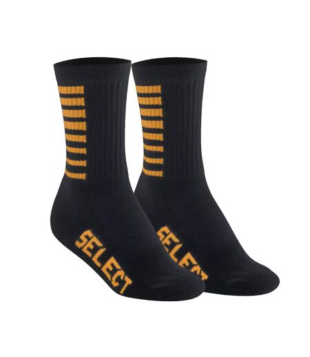 X1 paire de chaussettes noir/orange mixte select sports basic