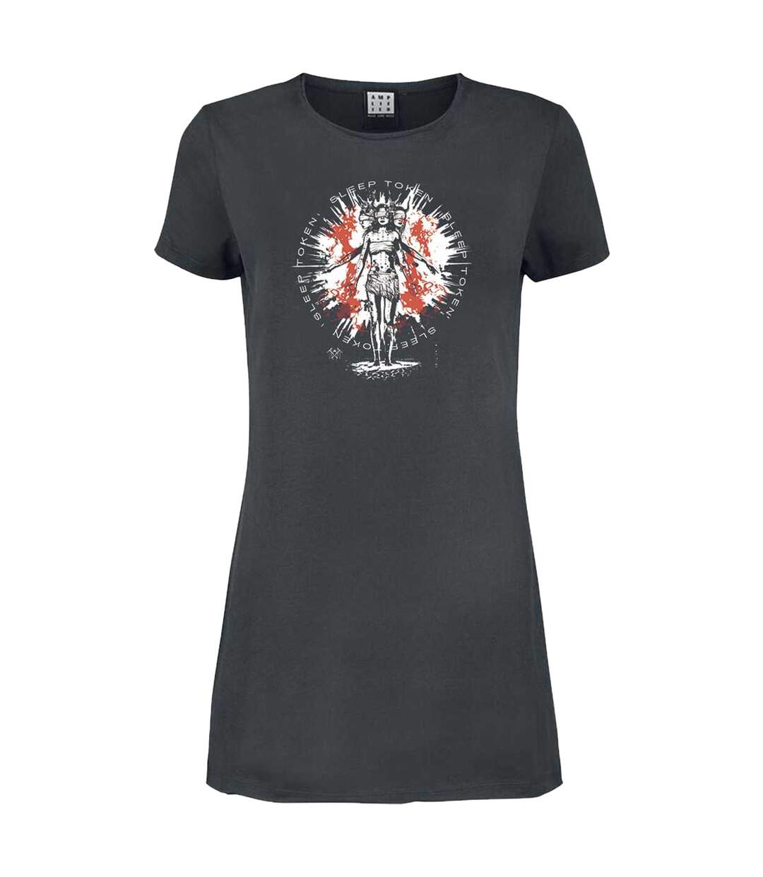 Womens/ladies rain sleep token t-shirt dress charcoal Amplified-1
