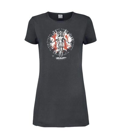 Womens/ladies rain sleep token t-shirt dress charcoal Amplified