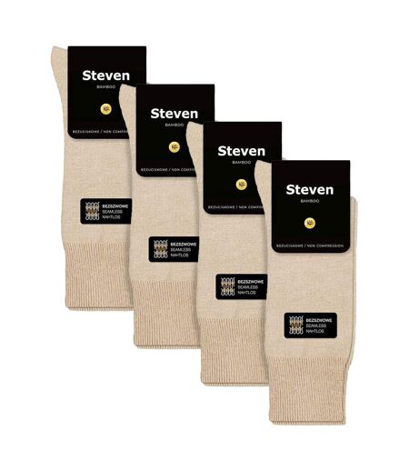 Steven - 4 Paires de Chaussettes Homme Sans Couture en Bambou Douces et Légères
