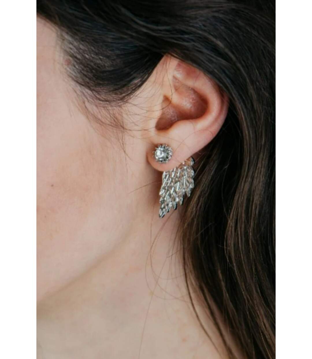 Guardian Angel Wings Everyday Bar Ear Screw Studs Earrings-1