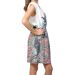 Robe d'été sans manches à  imprimé floral - Col V et ceinture assortie-3
