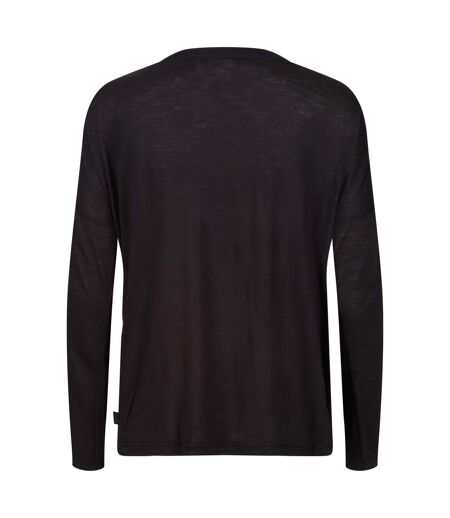 Womens/ladies Carlene Hearts Long-sleeved T-shirt Black Regatta
