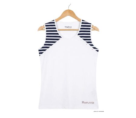 Tee-shirt sans manches TF192E Mode Directe : Le débardeur 100% coton au style marin chic