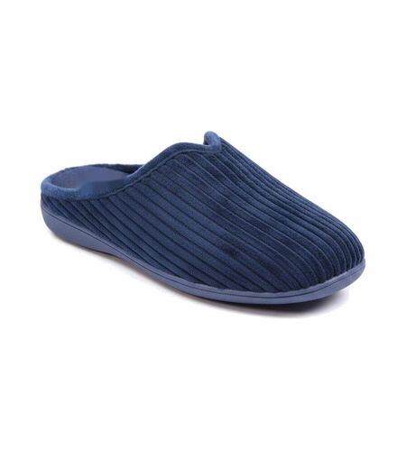 OZABI Mules Femme Unies, Velours Côtelé Synthétique, Passepoil Fourrure