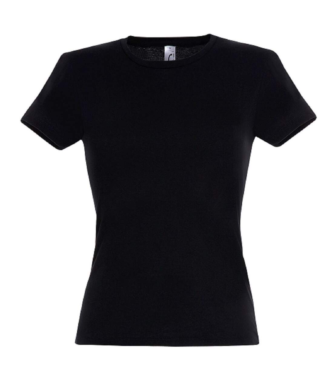 T-shirt manches courtes col rond - Femme - 11386 - noir-2