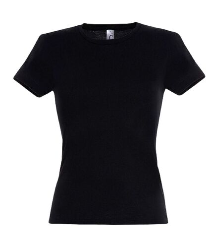 T-shirt manches courtes col rond - Femme - 11386 - noir