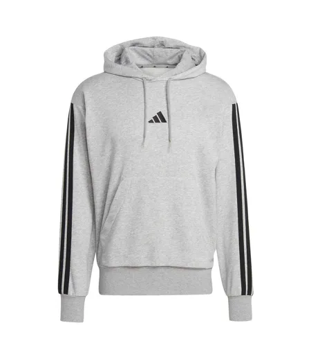 Mens 3 Stripes Hoodie Medium Heather Grey Adidas