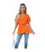 Haut Portefeuille Manches Volantées Femme Orange Ax-4
