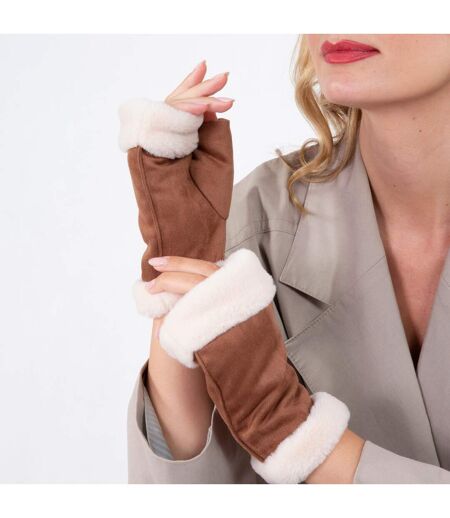 Isotoner Mitaines femme chauds, doublés imitation fourrure, taille unique