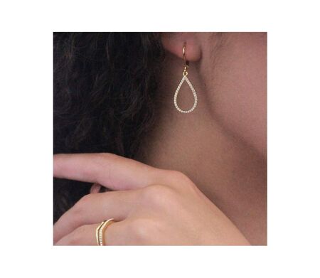 Boucles d'oreilles Laelia Dangling Hoop, Cristal d'Autriche