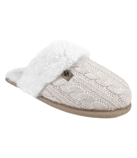 Heat Holders - Chaussons femmes thermiques en fausse fourrure et tricot torsadé