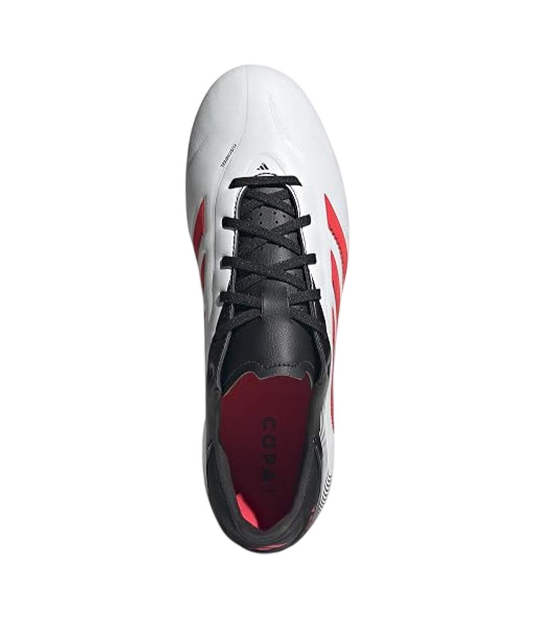 Unisex Adult Copa Pure 3 Elite Leather Lace Up Soft Ground Football Boots White Red Black Adidas-3
