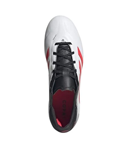 Unisex Adult Copa Pure 3 Elite Leather Lace Up Soft Ground Football Boots White Red Black Adidas