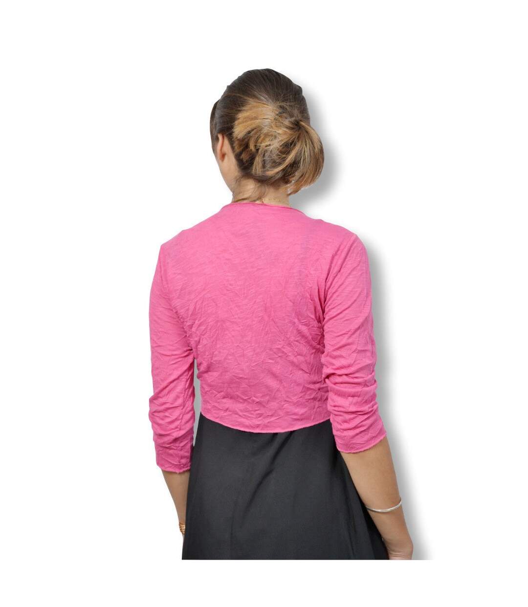 Gilet femme manches 3/4 - Couleur fushia-2