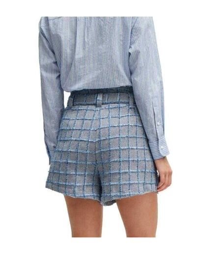 Short Motif/style Motif Écossais Teofila Femme Gris Bleu Boss