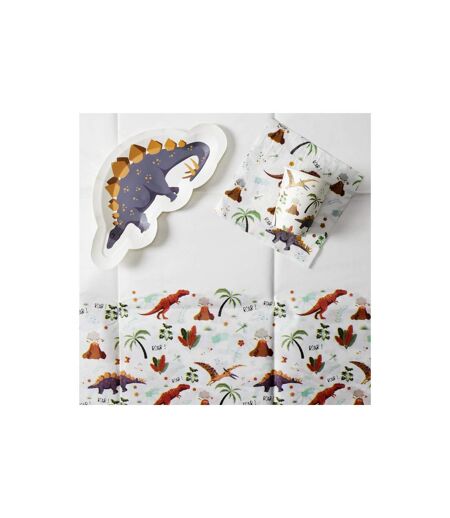 Nappe en Papier Dinosaure 137x183cm Blanc