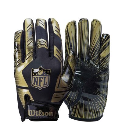 Wilson Unisex Adult NFL Receivers Gloves (Black/Gold)