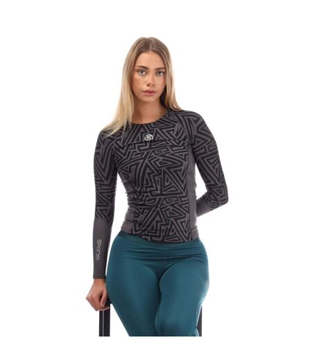 Womens/ladies Series-3 Long-sleeved Top Charcoal Skins