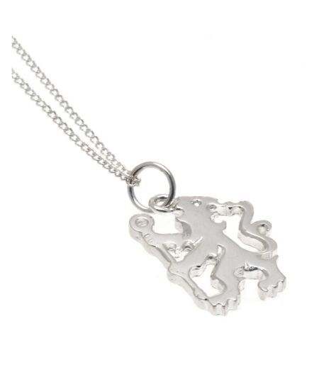 Chelsea FC Sterling Silver Lion Pendant And Chain (Silver) (One Size) - UTTA3309