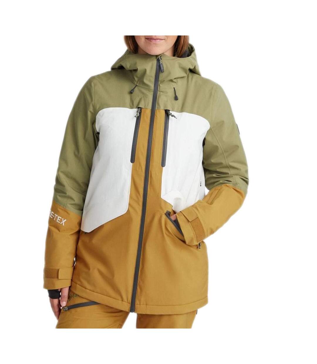 Manteau de ski vert/moutarde femme o'neill gtx-1
