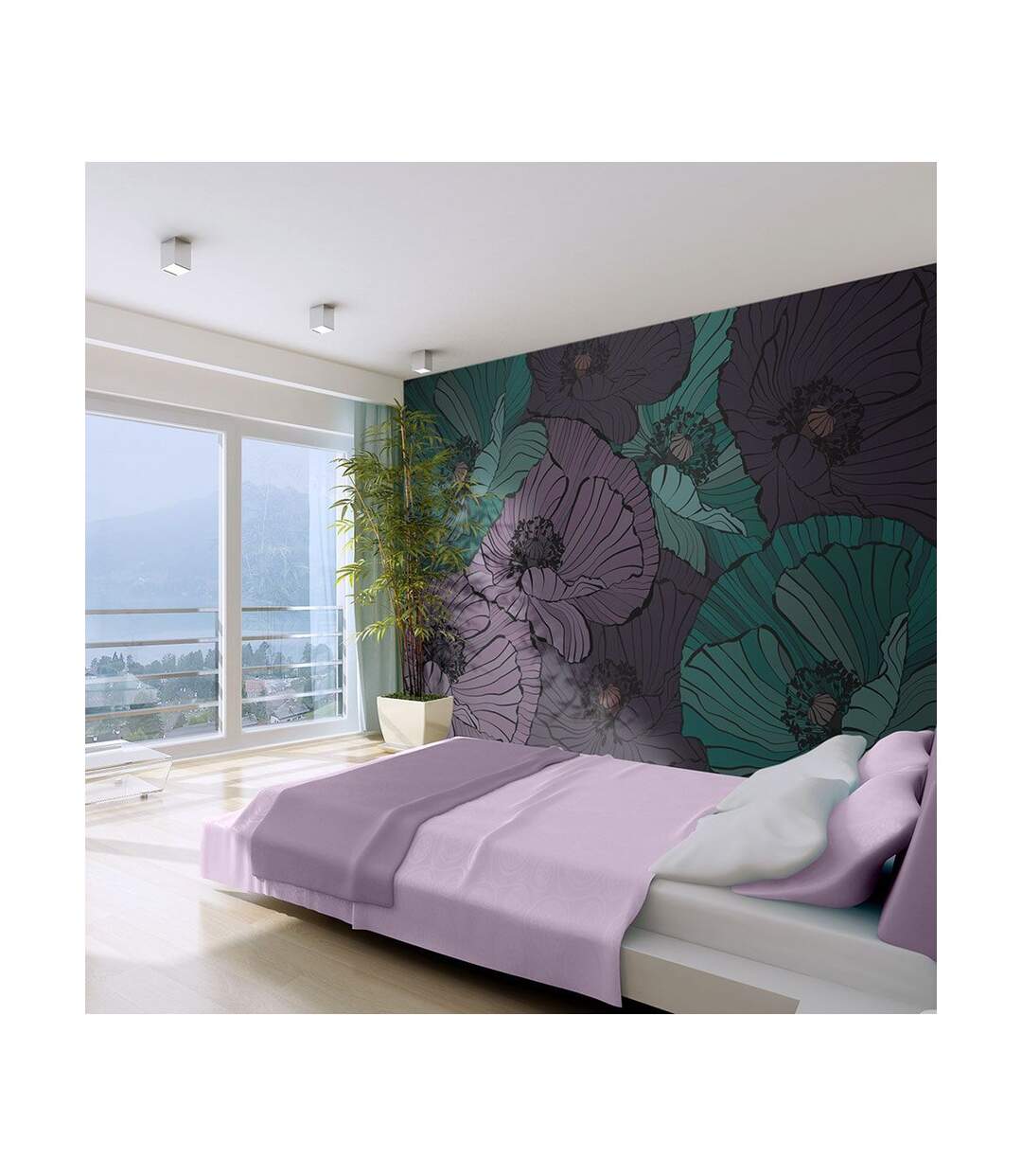 Papier Peint Parterre de Fleurs 270x450cm-1