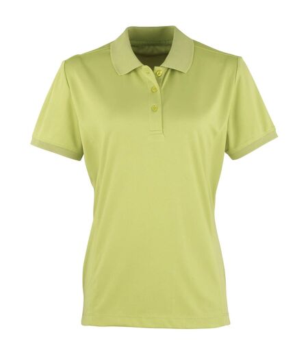 Premier Womens/Ladies Coolchecker Short Sleeve Pique Polo T-Shirt (Lime)
