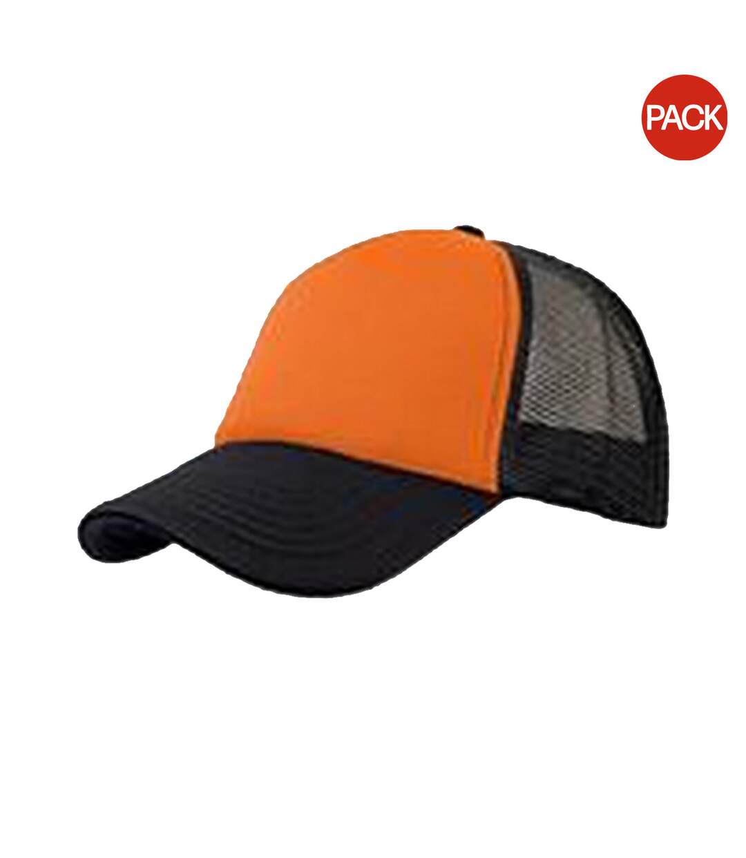 Lot de 2  casquettes rapper adulte orange / noir Atlantis-1