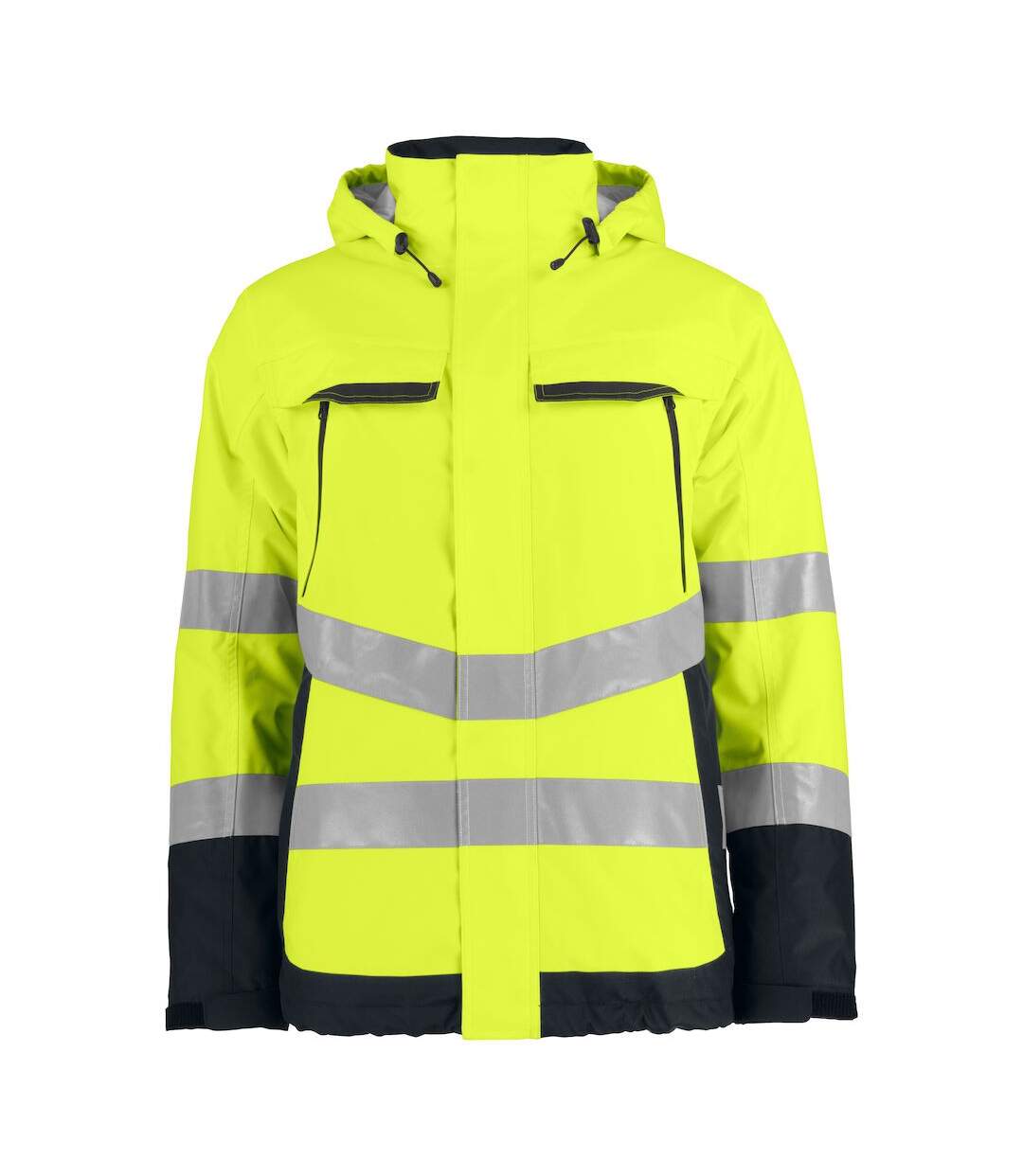 Mens Functional Reflective Tape Padded Jacket Yellow Black Projob-1