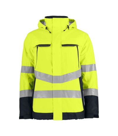 Mens Functional Reflective Tape Padded Jacket Yellow Black Projob