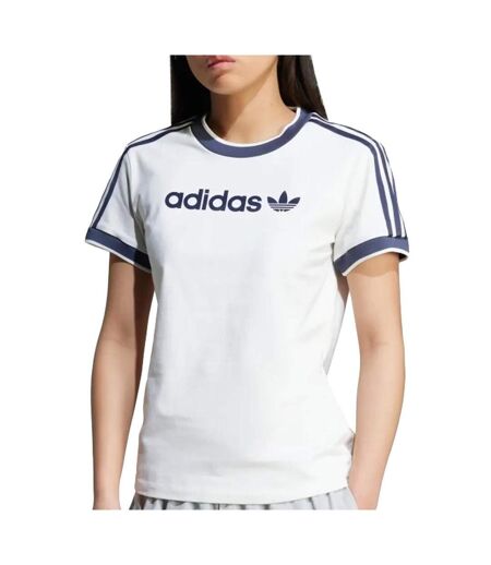 T-Shirt blanc/marine femme adidas linear cali
