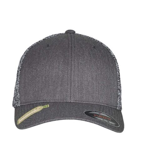 Casquette Trucker Motif/style Chiné Noir Gris Chiné Flexfit