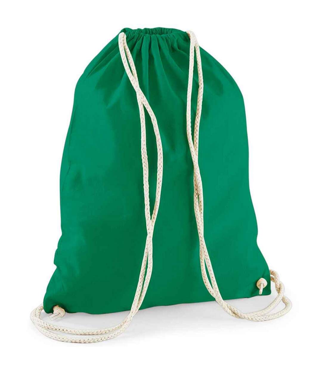 Cotton Drawstring Bag One Size Kelly Green Westford Mill-1