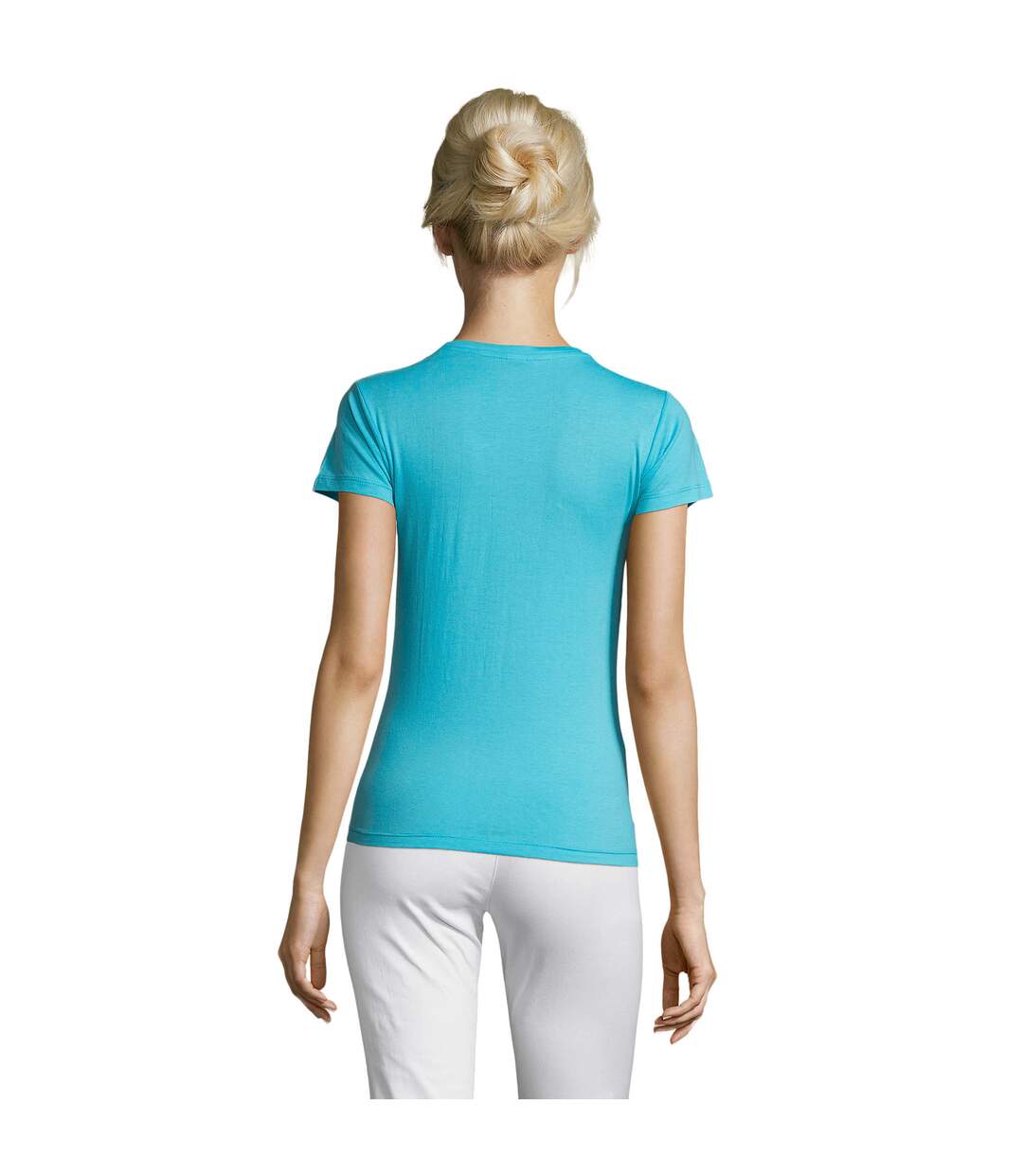 T-shirt Regent Femme Bleu Atoll SOLS-2