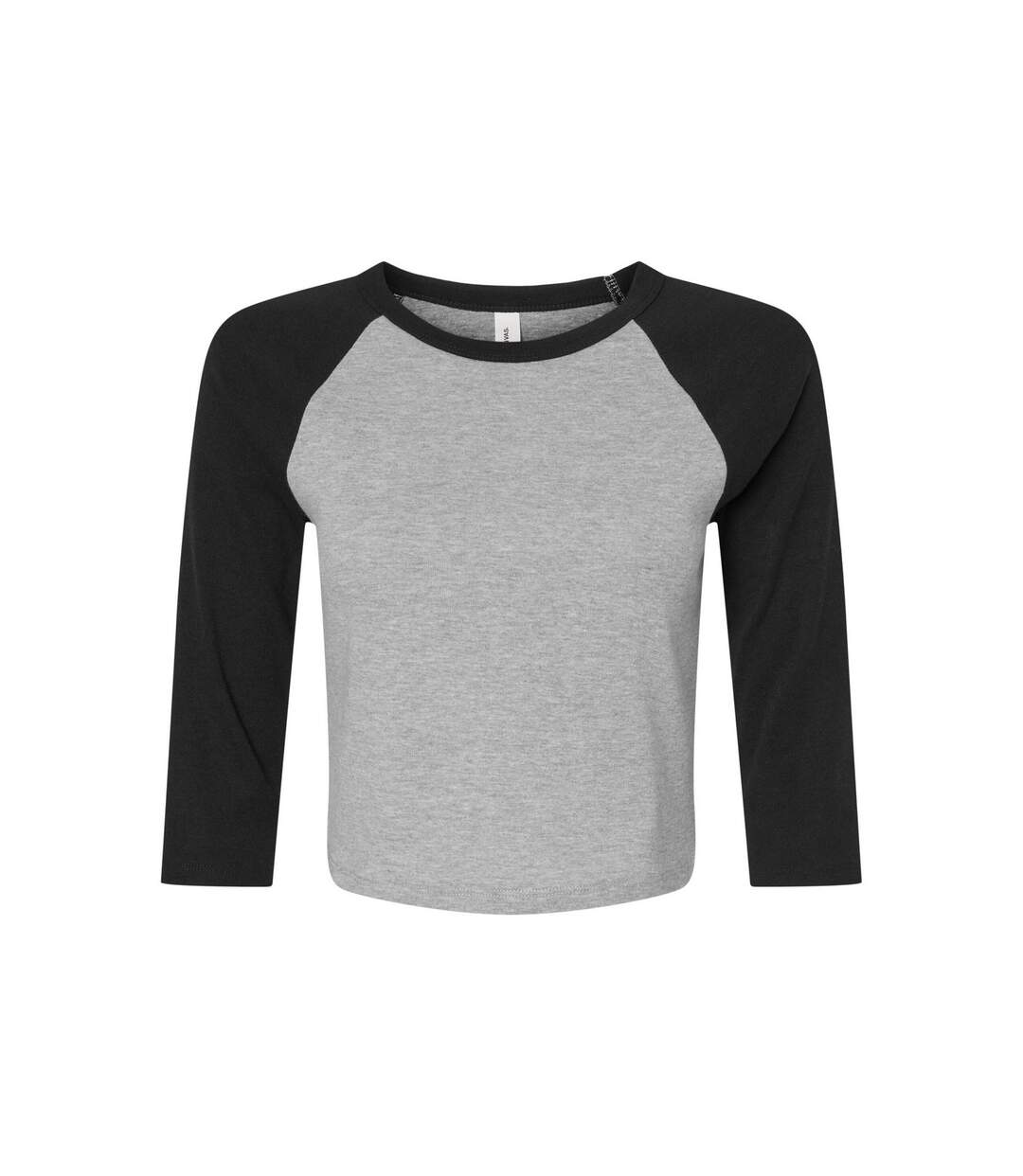Womens/ladies contrast heather crop top athletic heather grey/black Bella + Canvas-1