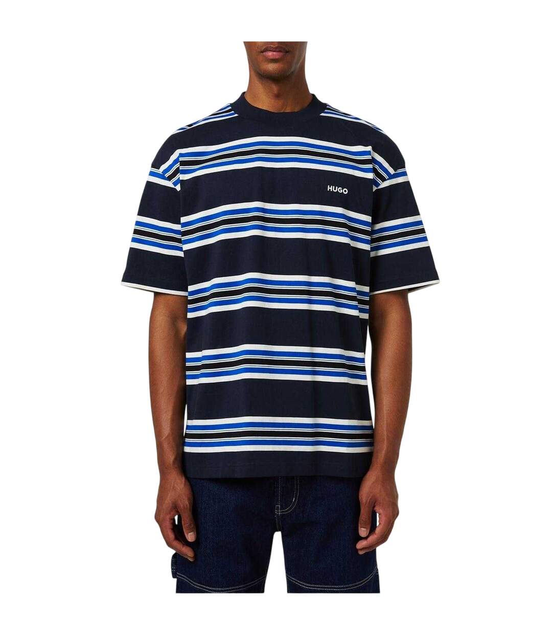 T-shirt Motif/style À Rayures Natinolo Homme Bleu Foncé Hugo-3